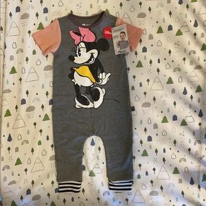 6-12mo Retro Minnie Mouse Short Sleeve Rag One-Piece NWOT